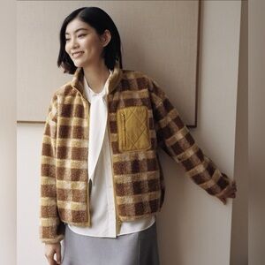 Uniqlo x J.W. Anderson Windproof Fleece Jacket featuring a signature check Large